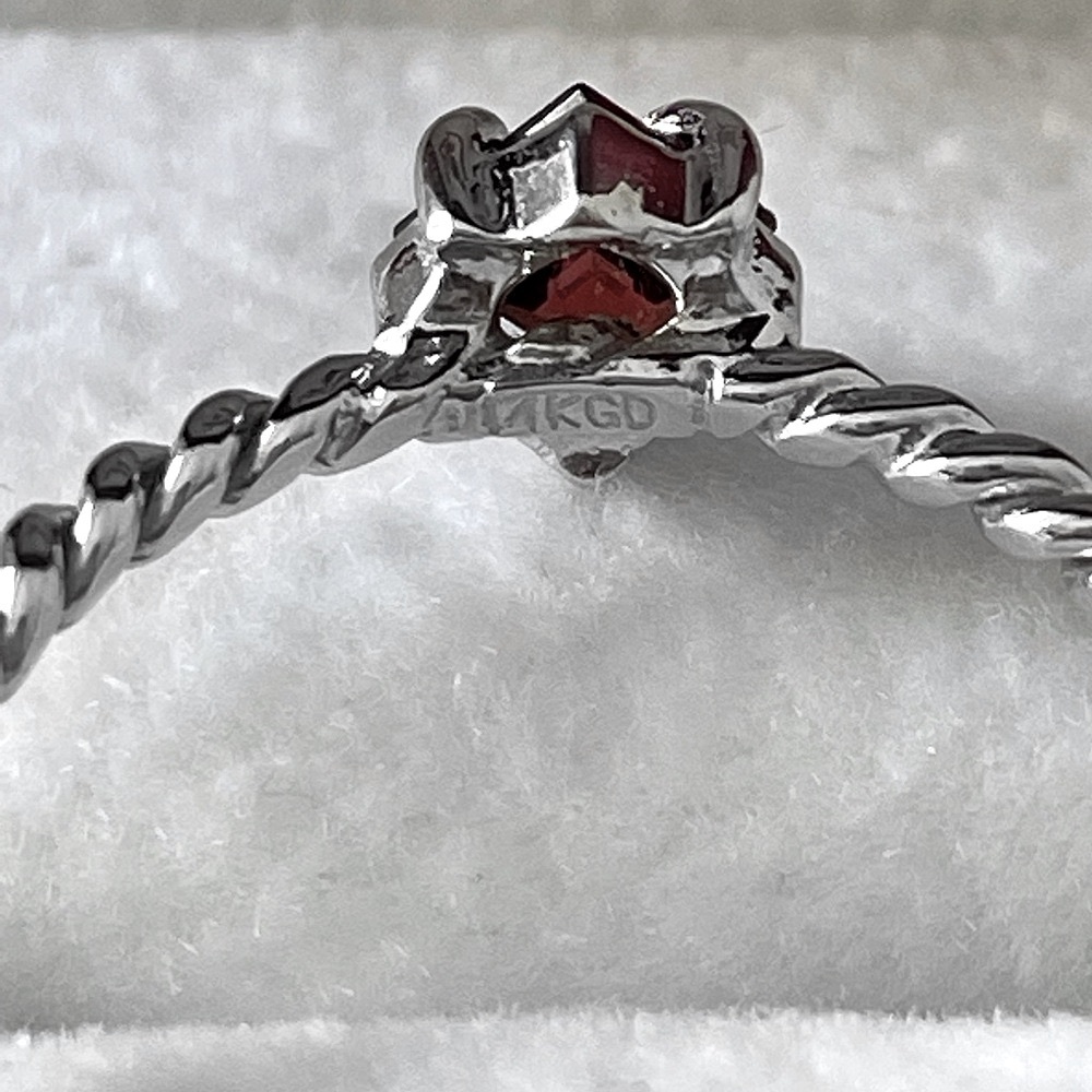 White Gold Garnet Ring | Size 7 - Picture 5 of 5